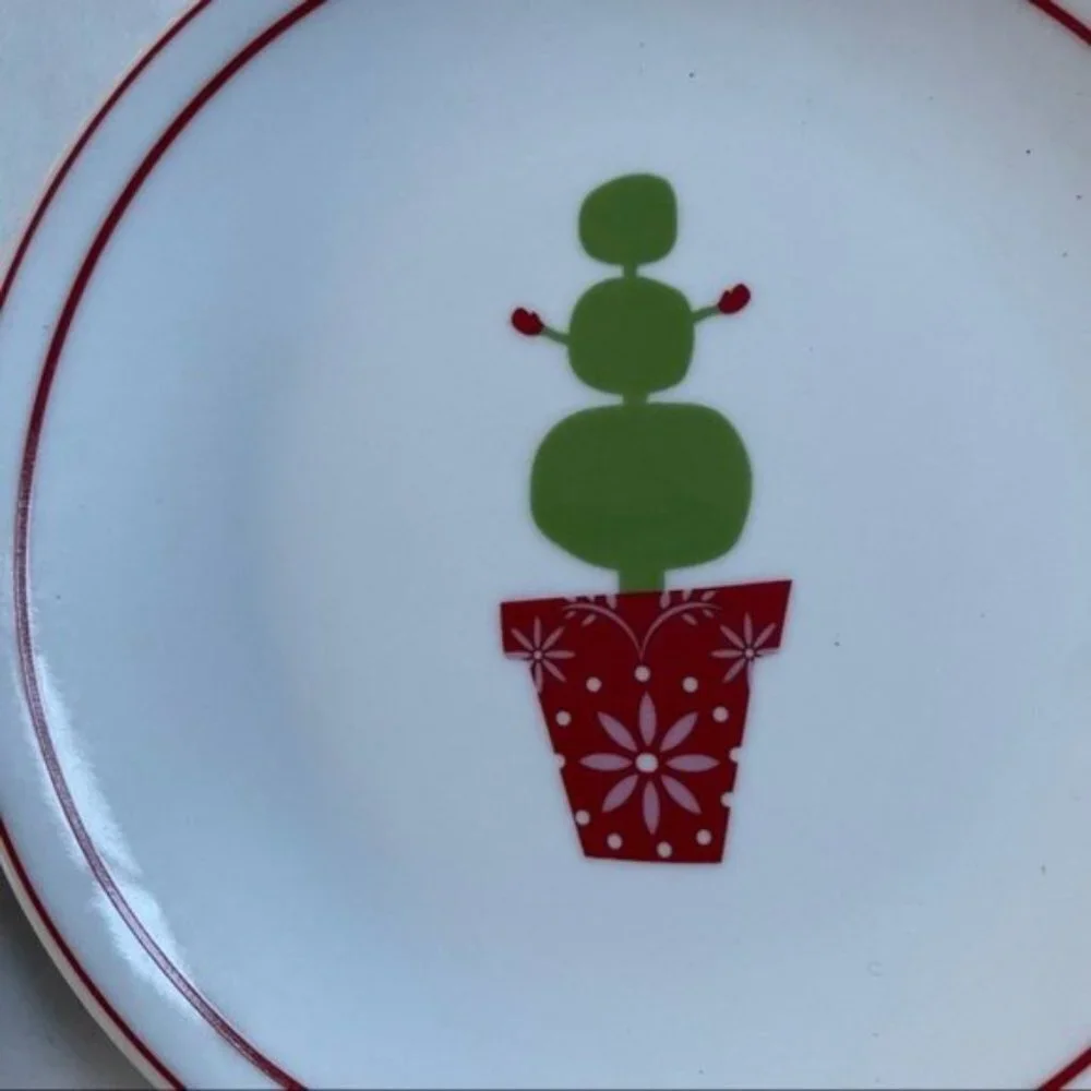 Starbucks COffee Holiday Plate Set of 4 Christmas 2006 Microwave Dishwasher Safe